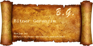 Bitner Geraszim névjegykártya
